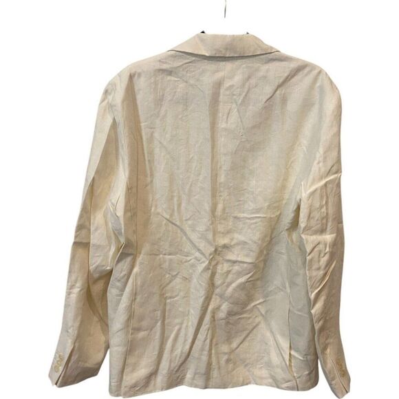 Zara Womens Linen Suit Jacket XL Oyster White Single Breasted 4470/408 NWT - Picture 3 of 7